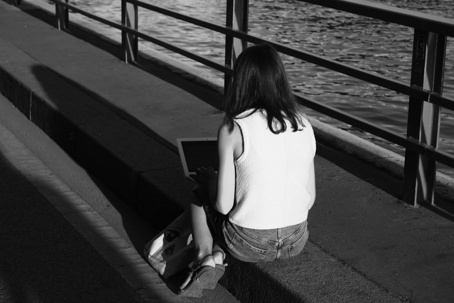 Working From a Laptop on a Houseboat in Paris